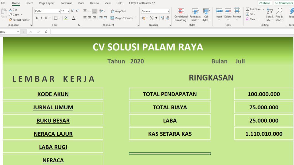 Aplikasi Akuntansi Excel Gratis tis tis