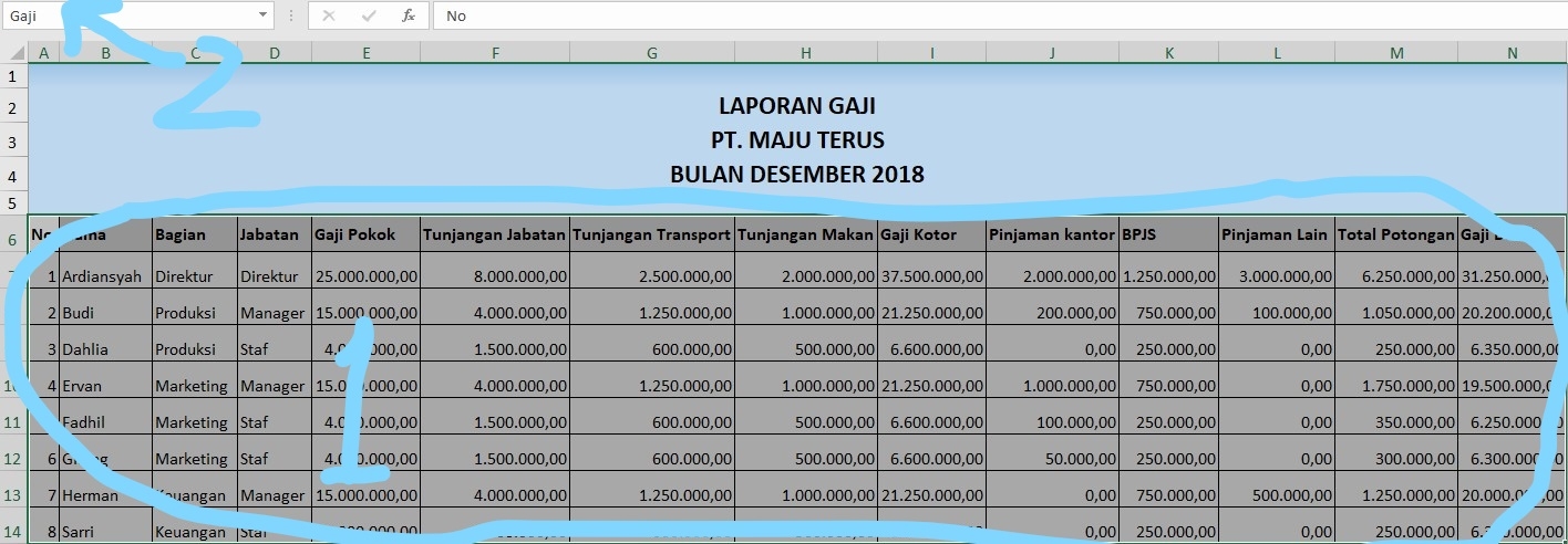 Cara Membuat Slip Gaji Di Excel Otomatis Solusi Palam Raya