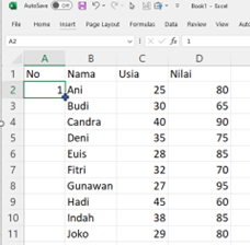 Cara Membuat Nomor di Excel